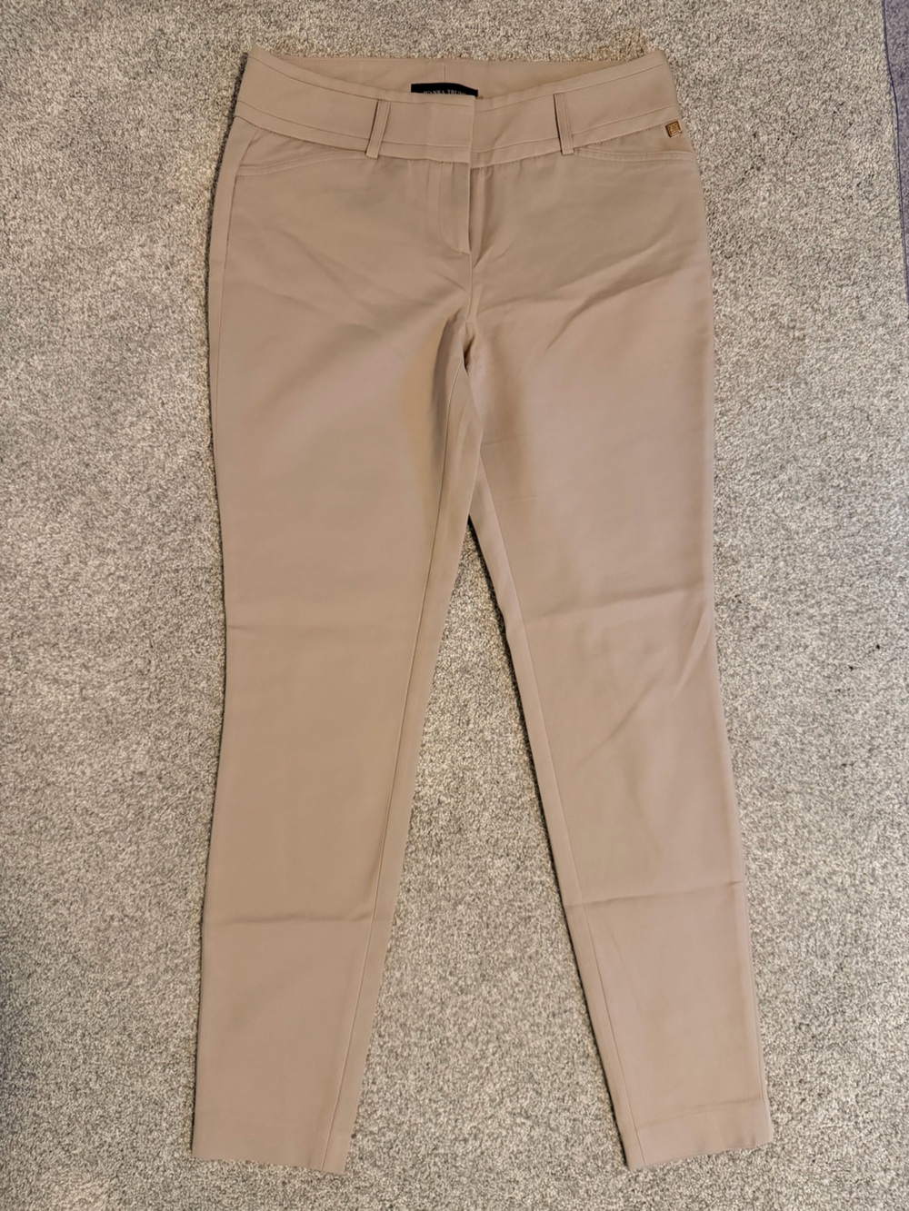 Women's Tan Beige Straight Leg Dress Pants Career